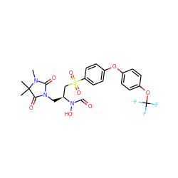 CN1C(=O)N(C[C@@H](CS(=O)(=O)c2ccc(Oc3ccc(OC(F)(F)F)cc3)cc2)N(O)C=O)C(=O)C1(C)C ZINC000026394477