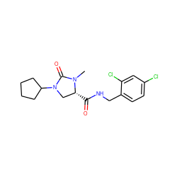 CN1C(=O)N(C2CCCC2)C[C@H]1C(=O)NCc1ccc(Cl)cc1Cl ZINC000095565351