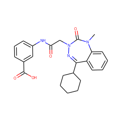 CN1C(=O)N(CC(=O)Nc2cccc(C(=O)O)c2)N=C(C2CCCCC2)c2ccccc21 ZINC000028655780