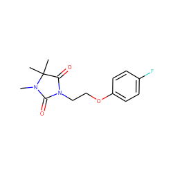 CN1C(=O)N(CCOc2ccc(F)cc2)C(=O)C1(C)C ZINC000339248927