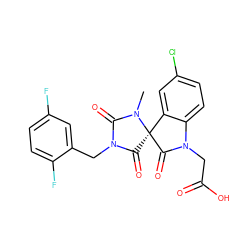 CN1C(=O)N(Cc2cc(F)ccc2F)C(=O)[C@]12C(=O)N(CC(=O)O)c1ccc(Cl)cc12 ZINC000084711061