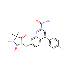 CN1C(=O)N(Cc2ccc3c(-c4ccc(F)cc4)cc(C(N)=O)nc3c2)C(=O)C1(C)C ZINC000205667267