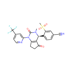 CN1C(=O)N(c2cc(C(F)(F)F)ccn2)C2=C(C(=O)CC2)[C@@H]1c1ccc(C#N)cc1S(C)(=O)=O ZINC001772617750