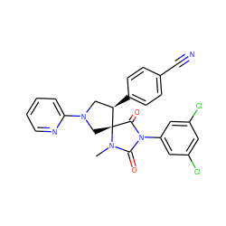 CN1C(=O)N(c2cc(Cl)cc(Cl)c2)C(=O)[C@]12CN(c1ccccn1)C[C@H]2c1ccc(C#N)cc1 ZINC000049125339