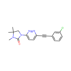 CN1C(=O)N(c2ccc(C#Cc3cccc(Cl)c3)nn2)CC1(C)C ZINC000144824148