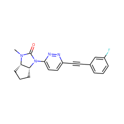 CN1C(=O)N(c2ccc(C#Cc3cccc(F)c3)nn2)[C@@H]2CCC[C@@H]21 ZINC000144360540