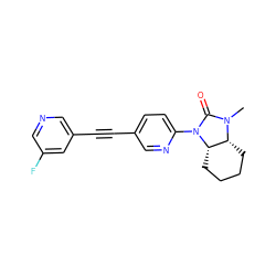 CN1C(=O)N(c2ccc(C#Cc3cncc(F)c3)cn2)[C@H]2CCCC[C@H]21 ZINC000144443703