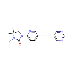 CN1C(=O)N(c2ccc(C#Cc3cncnc3)cn2)CC1(C)C ZINC000144307135