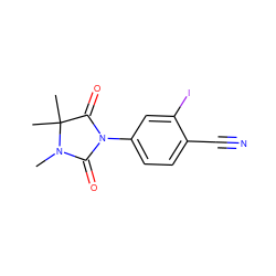 CN1C(=O)N(c2ccc(C#N)c(I)c2)C(=O)C1(C)C ZINC000028384394