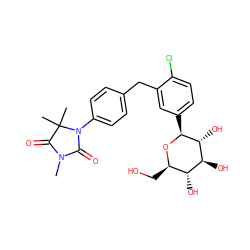 CN1C(=O)N(c2ccc(Cc3cc([C@@H]4O[C@H](CO)[C@@H](O)[C@H](O)[C@H]4O)ccc3Cl)cc2)C(C)(C)C1=O ZINC000096175404