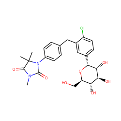 CN1C(=O)N(c2ccc(Cc3cc([C@H]4O[C@H](CO)[C@@H](O)[C@H](O)[C@H]4O)ccc3Cl)cc2)C(C)(C)C1=O ZINC000096175403