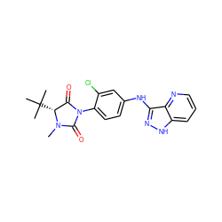 CN1C(=O)N(c2ccc(Nc3n[nH]c4cccnc34)cc2Cl)C(=O)[C@H]1C(C)(C)C ZINC000166886587