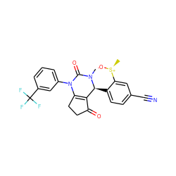 CN1C(=O)N(c2cccc(C(F)(F)F)c2)C2=C(C(=O)CC2)[C@@H]1c1ccc(C#N)cc1[S@+](C)[O-] ZINC000224555151