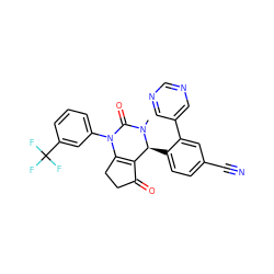 CN1C(=O)N(c2cccc(C(F)(F)F)c2)C2=C(C(=O)CC2)[C@@H]1c1ccc(C#N)cc1-c1cncnc1 ZINC001772632345