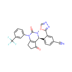 CN1C(=O)N(c2cccc(C(F)(F)F)c2)C2=C(C(=O)CC2)[C@@H]1c1ccc(C#N)cc1-c1nnco1 ZINC001772608572