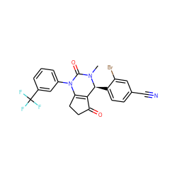 CN1C(=O)N(c2cccc(C(F)(F)F)c2)C2=C(C(=O)CC2)[C@@H]1c1ccc(C#N)cc1Br ZINC001772602043