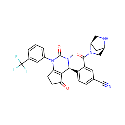 CN1C(=O)N(c2cccc(C(F)(F)F)c2)C2=C(C(=O)CC2)[C@@H]1c1ccc(C#N)cc1C(=O)N1C[C@H]2C[C@@H]1CN2 ZINC001772618497