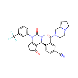 CN1C(=O)N(c2cccc(C(F)(F)F)c2)C2=C(C(=O)CC2)[C@@H]1c1ccc(C#N)cc1C(=O)N1CCN2CCC[C@H]2C1 ZINC001772627192