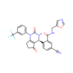 CN1C(=O)N(c2cccc(C(F)(F)F)c2)C2=C(C(=O)CC2)[C@@H]1c1ccc(C#N)cc1C(=O)NCc1cnco1 ZINC001772645414