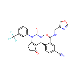 CN1C(=O)N(c2cccc(C(F)(F)F)c2)C2=C(C(=O)CC2)[C@@H]1c1ccc(C#N)cc1C(=O)NCc1cocn1 ZINC001772628160