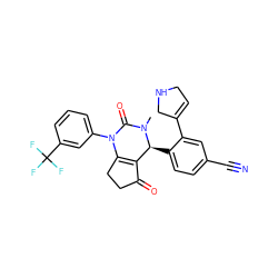 CN1C(=O)N(c2cccc(C(F)(F)F)c2)C2=C(C(=O)CC2)[C@@H]1c1ccc(C#N)cc1C1=CCNC1 ZINC001772616539