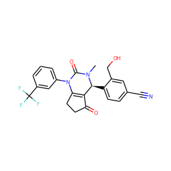 CN1C(=O)N(c2cccc(C(F)(F)F)c2)C2=C(C(=O)CC2)[C@@H]1c1ccc(C#N)cc1CO ZINC001772610353