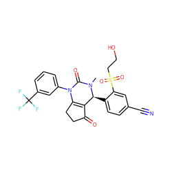 CN1C(=O)N(c2cccc(C(F)(F)F)c2)C2=C(C(=O)CC2)[C@@H]1c1ccc(C#N)cc1S(=O)(=O)CCO ZINC001772608440