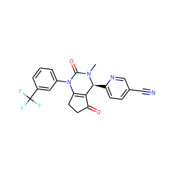 CN1C(=O)N(c2cccc(C(F)(F)F)c2)C2=C(C(=O)CC2)[C@@H]1c1ccc(C#N)cn1 ZINC001772616163