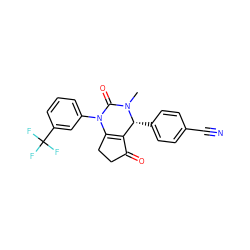 CN1C(=O)N(c2cccc(C(F)(F)F)c2)C2=C(C(=O)CC2)[C@H]1c1ccc(C#N)cc1 ZINC000224567326