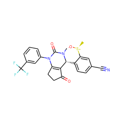 CN1C(=O)N(c2cccc(C(F)(F)F)c2)C2=C(C(=O)CC2)[C@H]1c1ccc(C#N)cc1[S@+](C)[O-] ZINC000212173522