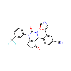 CN1C(=O)N(c2cccc(C(F)(F)F)c2)C2=C(C(=O)CC2)[C@H]1c1ccc(C#N)cc1-c1cnco1 ZINC001772656361