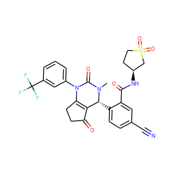 CN1C(=O)N(c2cccc(C(F)(F)F)c2)C2=C(C(=O)CC2)[C@H]1c1ccc(C#N)cc1C(=O)N[C@H]1CCS(=O)(=O)C1 ZINC001772613858