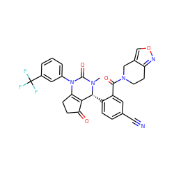 CN1C(=O)N(c2cccc(C(F)(F)F)c2)C2=C(C(=O)CC2)[C@H]1c1ccc(C#N)cc1C(=O)N1CCc2nocc2C1 ZINC001772610217