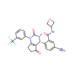 CN1C(=O)N(c2cccc(C(F)(F)F)c2)C2=C(C(=O)CC2)[C@H]1c1ccc(C#N)cc1C(=O)NC1COC1 ZINC001772623055