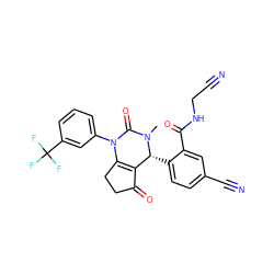 CN1C(=O)N(c2cccc(C(F)(F)F)c2)C2=C(C(=O)CC2)[C@H]1c1ccc(C#N)cc1C(=O)NCC#N ZINC001772573464