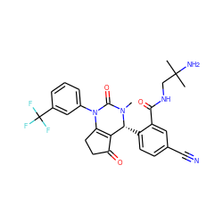 CN1C(=O)N(c2cccc(C(F)(F)F)c2)C2=C(C(=O)CC2)[C@H]1c1ccc(C#N)cc1C(=O)NCC(C)(C)N ZINC001772575432