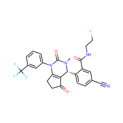 CN1C(=O)N(c2cccc(C(F)(F)F)c2)C2=C(C(=O)CC2)[C@H]1c1ccc(C#N)cc1C(=O)NCCF ZINC001772576362