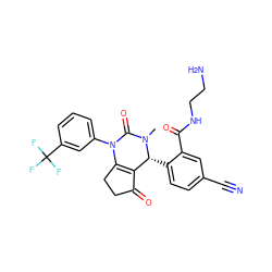 CN1C(=O)N(c2cccc(C(F)(F)F)c2)C2=C(C(=O)CC2)[C@H]1c1ccc(C#N)cc1C(=O)NCCN ZINC001772648068