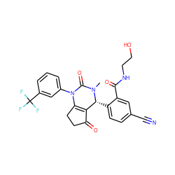 CN1C(=O)N(c2cccc(C(F)(F)F)c2)C2=C(C(=O)CC2)[C@H]1c1ccc(C#N)cc1C(=O)NCCO ZINC001772574564