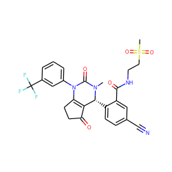 CN1C(=O)N(c2cccc(C(F)(F)F)c2)C2=C(C(=O)CC2)[C@H]1c1ccc(C#N)cc1C(=O)NCCS(C)(=O)=O ZINC001772620898