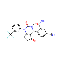 CN1C(=O)N(c2cccc(C(F)(F)F)c2)C2=C(C(=O)CC2)[C@H]1c1ccc(C#N)cc1C(N)=O ZINC001772618318