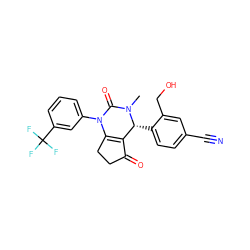 CN1C(=O)N(c2cccc(C(F)(F)F)c2)C2=C(C(=O)CC2)[C@H]1c1ccc(C#N)cc1CO ZINC001772610357