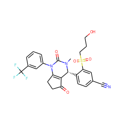 CN1C(=O)N(c2cccc(C(F)(F)F)c2)C2=C(C(=O)CC2)[C@H]1c1ccc(C#N)cc1S(=O)(=O)CCCO ZINC001772581104