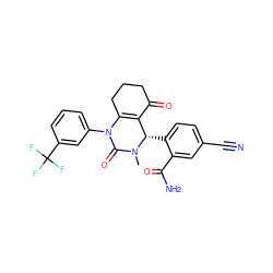 CN1C(=O)N(c2cccc(C(F)(F)F)c2)C2=C(C(=O)CCC2)[C@@H]1c1ccc(C#N)cc1C(N)=O ZINC001772631036