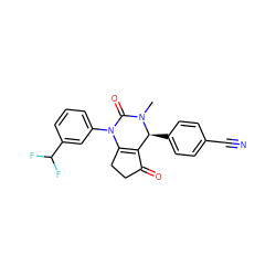 CN1C(=O)N(c2cccc(C(F)F)c2)C2=C(C(=O)CC2)[C@@H]1c1ccc(C#N)cc1 ZINC000224566373