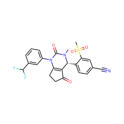 CN1C(=O)N(c2cccc(C(F)F)c2)C2=C(C(=O)CC2)[C@H]1c1ccc(C#N)cc1S(C)(=O)=O ZINC000224564156