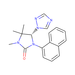 CN1C(=O)N(c2cccc3ccccc23)[C@@H](n2cncn2)C1(C)C ZINC000004338644