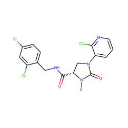 CN1C(=O)N(c2cccnc2Cl)C[C@H]1C(=O)NCc1ccc(Cl)cc1Cl ZINC000095565555