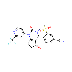 CN1C(=O)N(c2ccnc(C(F)(F)F)c2)C2=C(C(=O)CC2)[C@H]1c1ccc(C#N)cc1S(C)(=O)=O ZINC000212173438