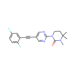 CN1C(=O)N(c2ncc(C#Cc3cc(F)ccc3F)cn2)CCC1(C)C ZINC000143733872